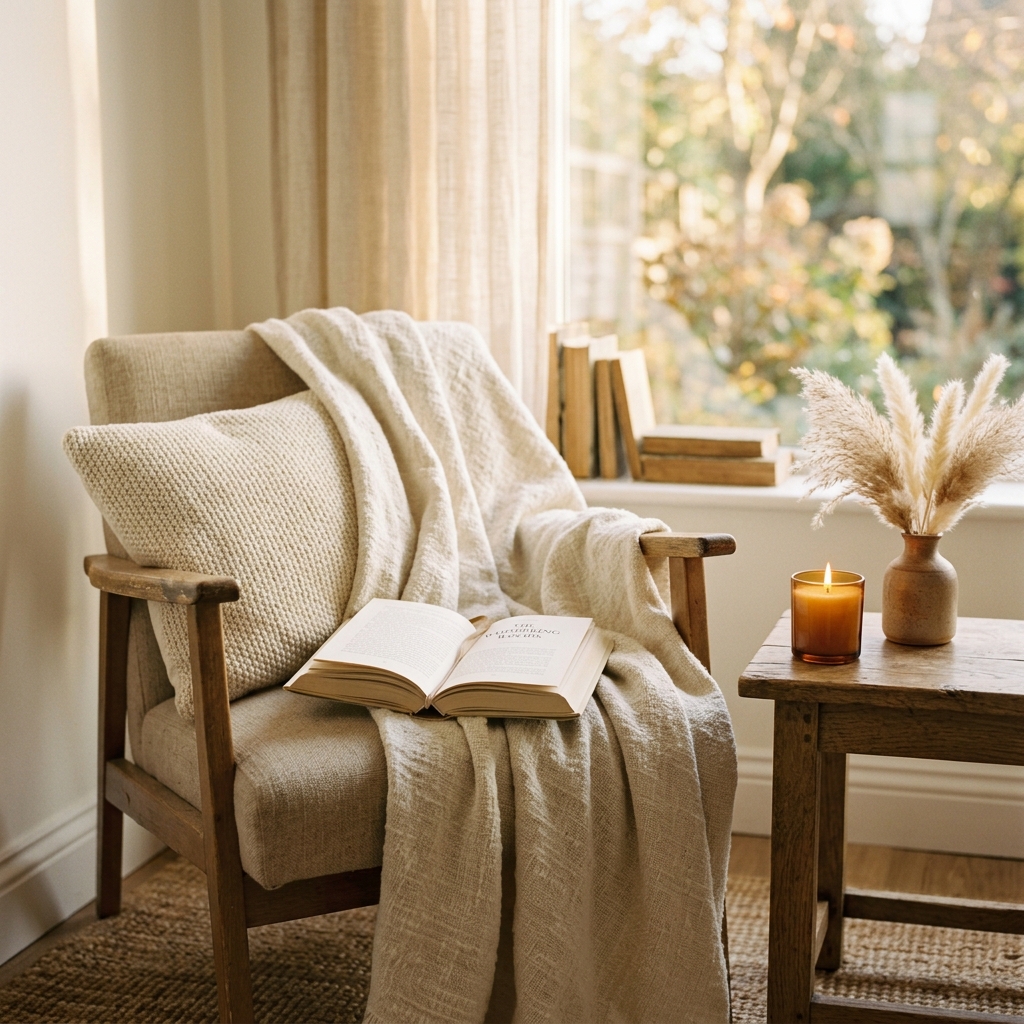 Cozy reading setup